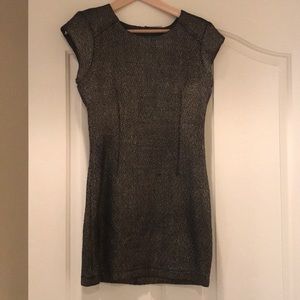 Metallic tweed cocktail dress